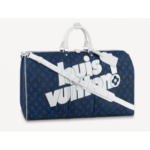 Louis Vuitton KEEPALL BANDOULIERE 55 M45874 Azul