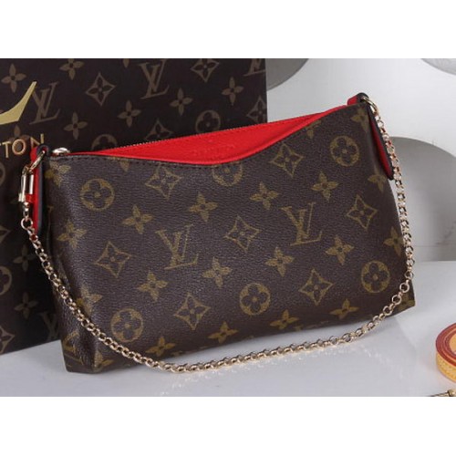 Louis Vuitton M41638 Lona Monogram PALLAS CLUTCHES Rojo Louis Vuitton M41638 Lona Monogram PALLAS CLUTCHES Rojo