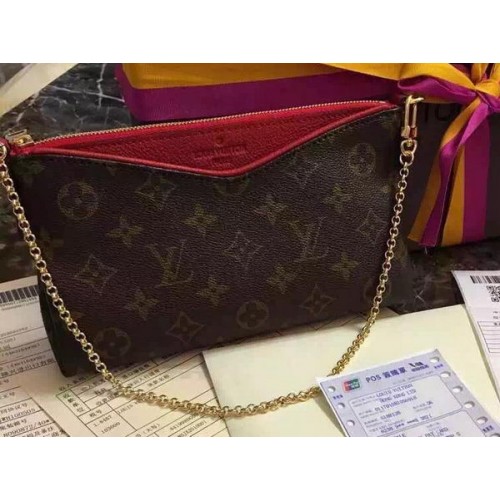 Louis Vuitton M41638 Bolso de mano PALLAS de lona con monograma rojo