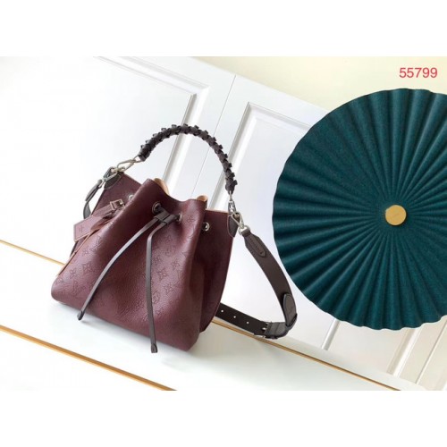 Louis Vuitton MURIA Mahina piel de becerro perforada M55800 Burdeos