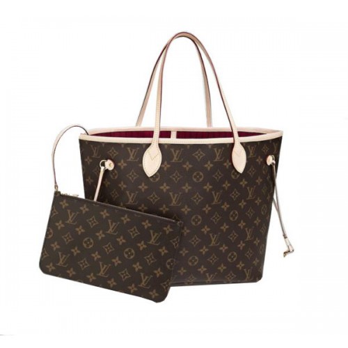 Lona Monogram de Louis Vuitton Neverfull MM M40996 Fucsia