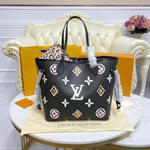 Lona Monogram de Louis Vuitton Neverfull MM M45818 Negro