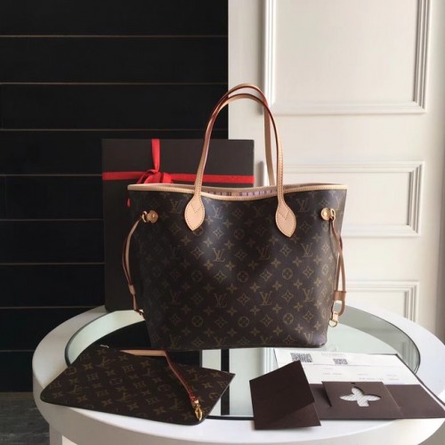 Lona Monogram de Louis Vuitton Original NEVERFULL MM M50336 rosa