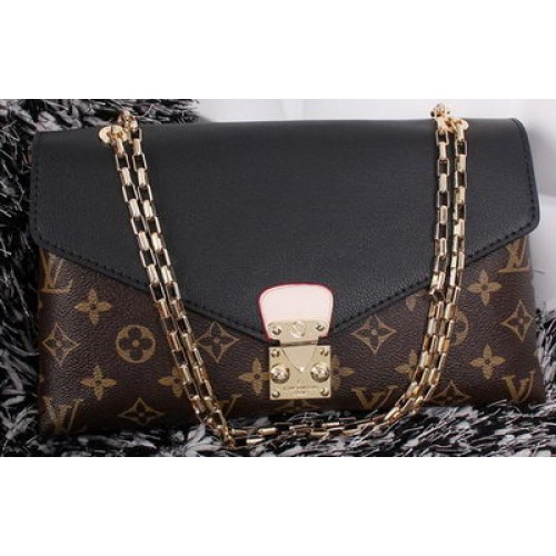 Bolso Louis Vuitton Monogram Canvas Pallas Chain Aurore M41200 Negro