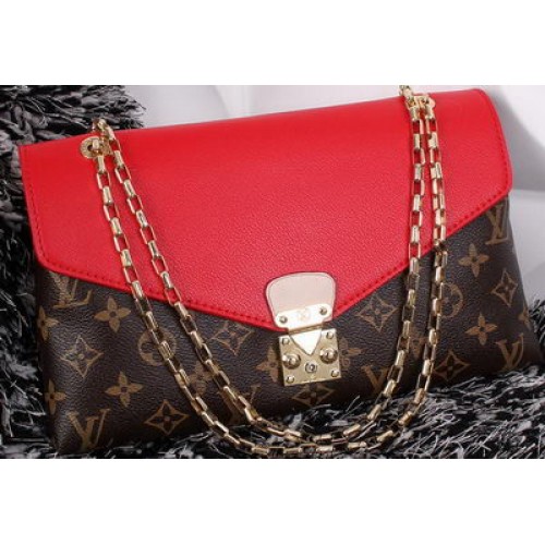 Bolso Louis Vuitton Monogram Canvas Pallas Chain Aurore M41200 Rojo