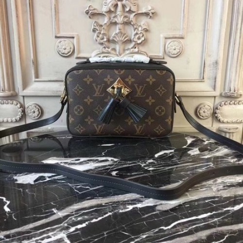 Bolso de hombro de lona con monograma de Louis Vuitton 44258 Negro