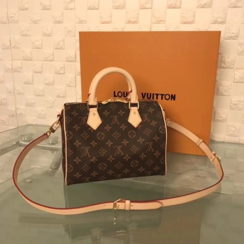 Louis Vuitton Monogram Canvas Speedy 25 con correa para el hombro M40390