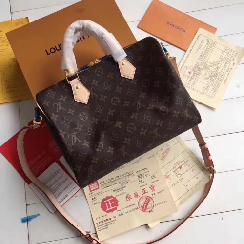 Louis Vuitton Monogram Canvas Speedy 30 con correa para el hombro M40391