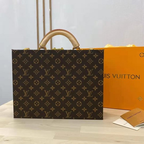 Louis Vuitton Monogram Canvas Treasure Box Cuero original 40688 Marrón Louis Vuitton Monogram Canvas Treasure Box Cuero original 40688 Marrón