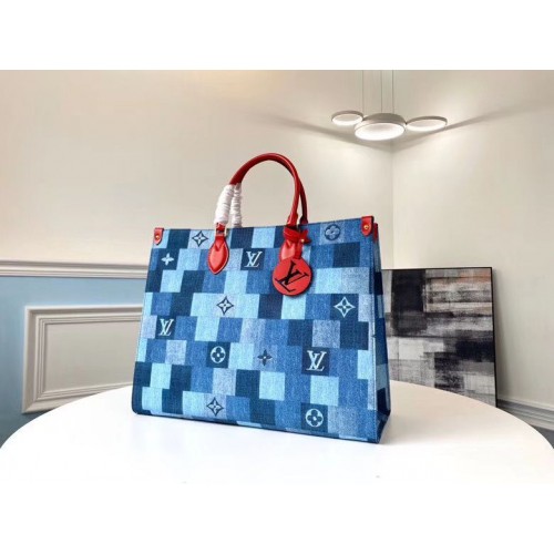 Bolso Louis Vuitton Monogram Damier Onthego M44992 Azul
