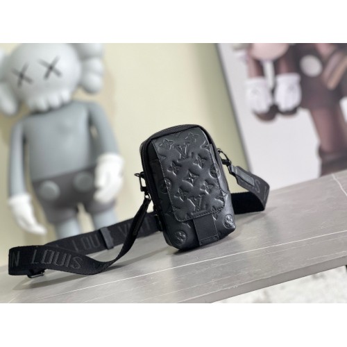 Louis Vuitton Monogram Empreinte Estuche doble para teléfono NM M81323 Negro