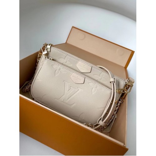 Louis Vuitton Monogram Empreinte Cuero original M44823 Crema