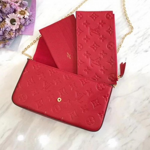 Louis Vuitton Monogram Empreinte POCHETTE Felicia M64064 Rojo