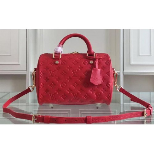 Louis Vuitton Monogram Empreinte Speedy Bandouliere 25 M91337 Rojo