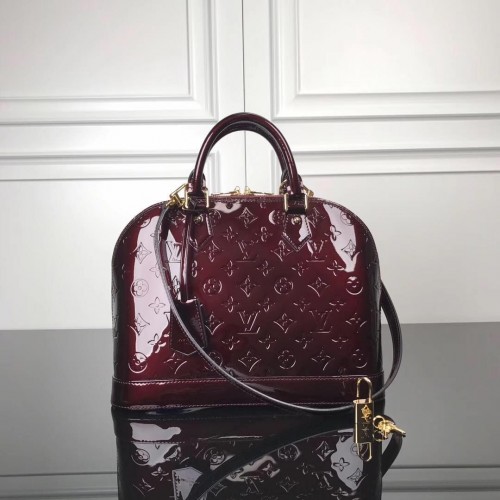 Louis Vuitton Monogram Vernis Alma M93595 Borgoña