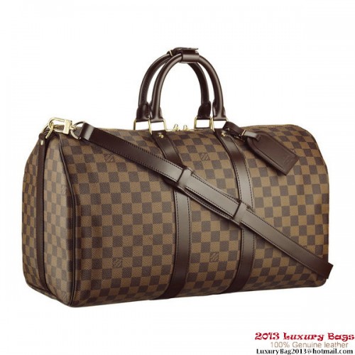 Louis Vuitton N41428 Bandouliere de lona Damier Ebene Keepall 45