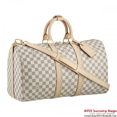 Louis Vuitton N48223 Bandouliere de lona Damier Azur Keepall 45