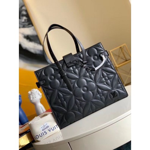 Louis Vuitton ONTHEGO Bolso de cuero original M60725 Negro