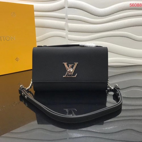 Louis Vuitton Original Grain piel de becerro LOCKME CLUTCH M56087 negro