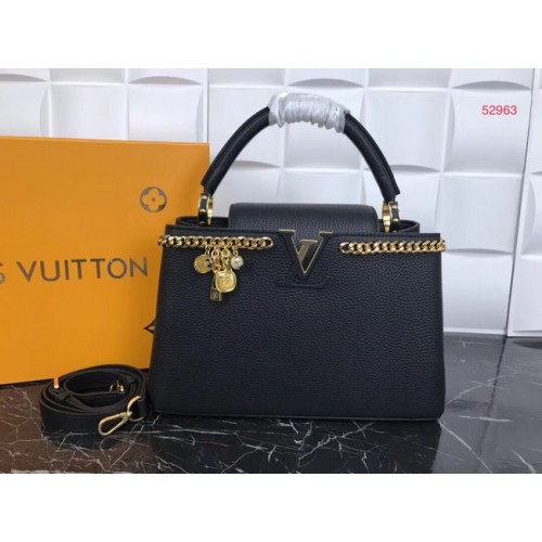Louis Vuitton Cuero Original CAPUCINES PM M52963 Negro
