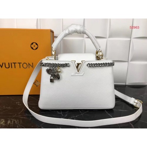 Louis Vuitton Cuero Original CAPUCINES PM M52963 Blanco