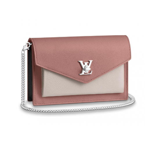 Louis Vuitton Original MYLOCKME Chain Bag M63471 rosa y blanco