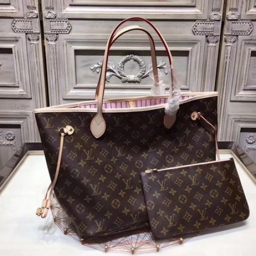 Lona Monogram Original de Louis Vuitton NEVERFULL 40156 Rosa
