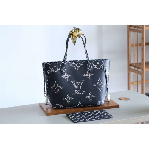 Lona Monogram original de Louis Vuitton NEVERFULL M41177 negro