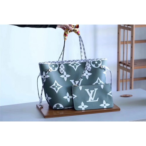 Lona Monogram original de Louis Vuitton NEVERFULL M41177 verde