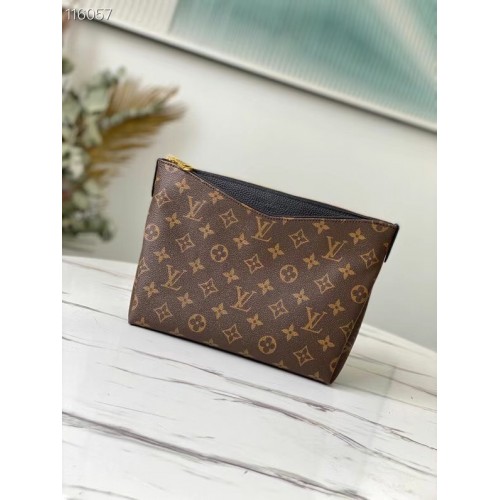 Bolso de mano Louis Vuitton Original Monogram Canvas con cremallera M64125 negro