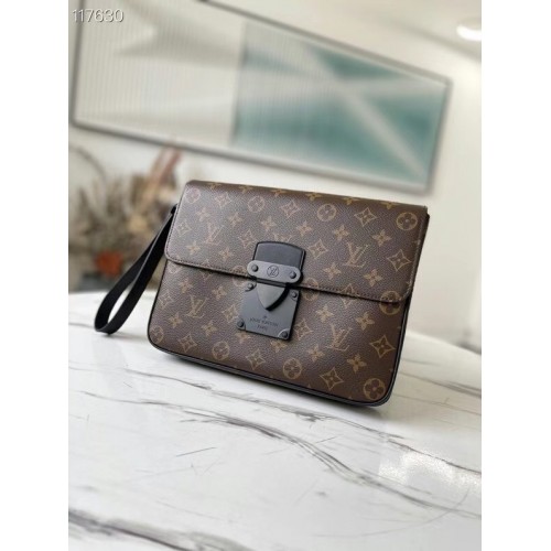 Bolso de mano Louis Vuitton Original Monogram Canvas con cremallera M80560 negro