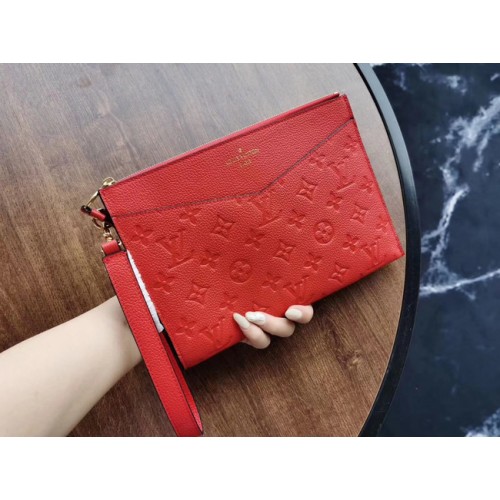 Bolso de mano Louis Vuitton Original Monogram Empreinte MELANIE M68705 rojo