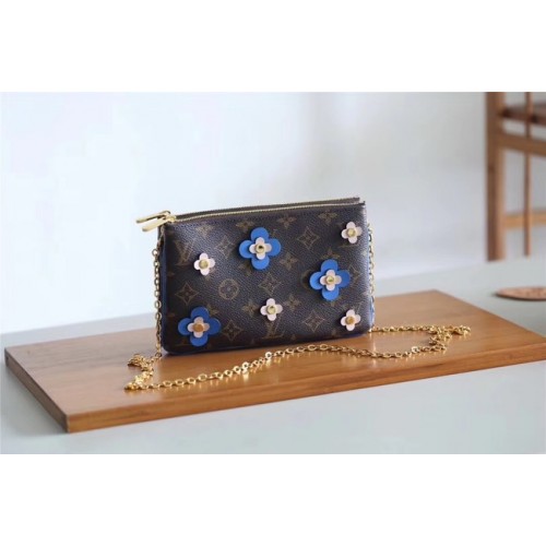 Louis Vuitton Original POCHETTE DOBLE CREMALLERA M63905 azul