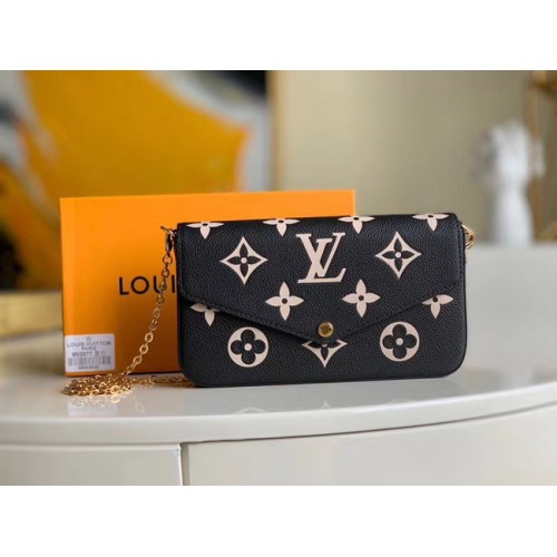 Louis Vuitton Original POCHETTE FELICIE Bolso con cadena M69977 negro
