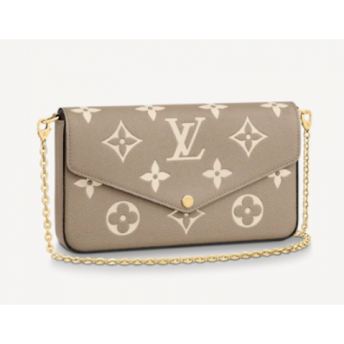 Louis Vuitton Original POCHETTE FELICIE Bolso con cadena M69977 gris