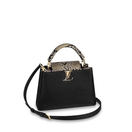 Louis Vuitton Original Taurillon cuero CAPUCINES BB M95509 negro