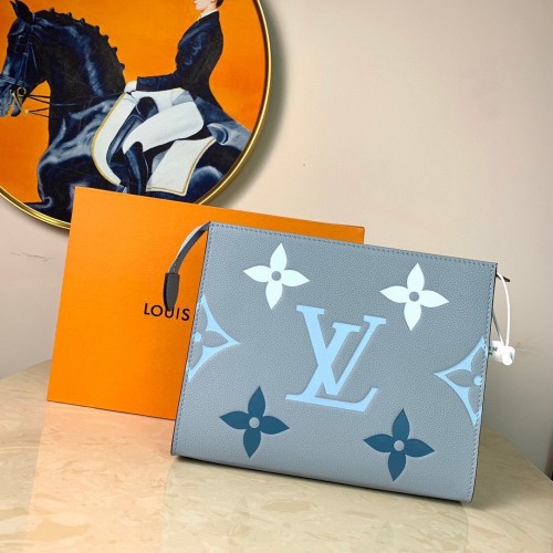 Louis Vuitton POCHETTE VOYAGE MM M80504 Azul Azafrán