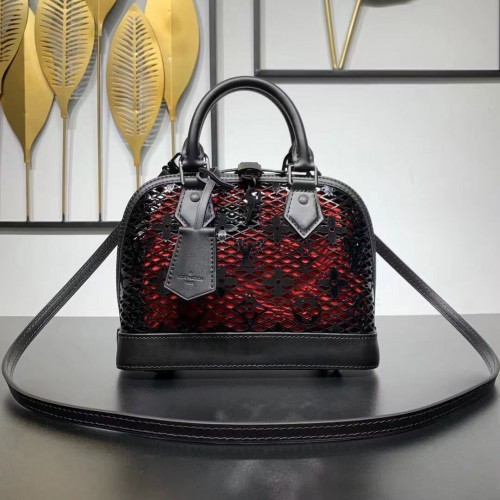 Louis Vuitton Charol becerro Alma MM M20585 Black&Red