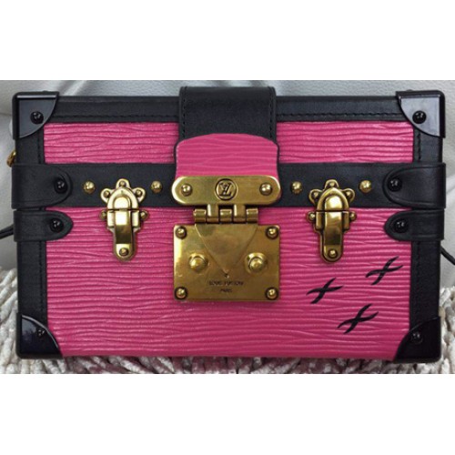 Bolso de piel Louis Vuitton Petite Malle Epi M94219 Rosa