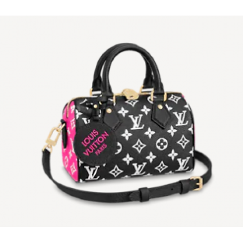 Louis Vuitton SPEEDY BANDOULIERE 20 M46088 Negro Blanco Rosa