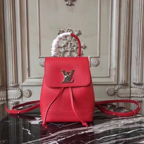 Louis Vuitton Suave piel de becerro LOCKME MOCHILA MINI M54573 Rojo