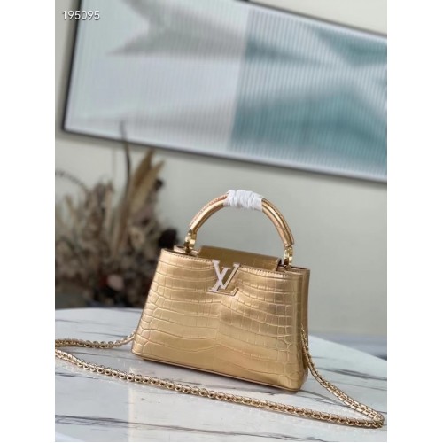 Louis Vuitton piel cocodrilo CAPUCINES BB M48865 oro