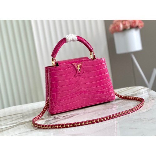 Louis Vuitton piel cocodrilo CAPUCINES BB M48865 rosa