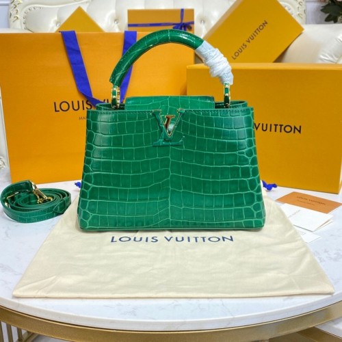 Louis Vuitton piel cocodrilo CAPUCINES BB M81190 verde