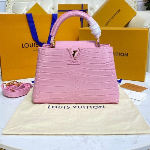 Louis Vuitton piel cocodrilo CAPUCINES BB M81190 rosa