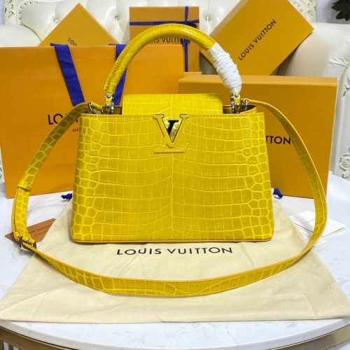 Louis Vuitton piel cocodrilo CAPUCINES M48866 amarillo