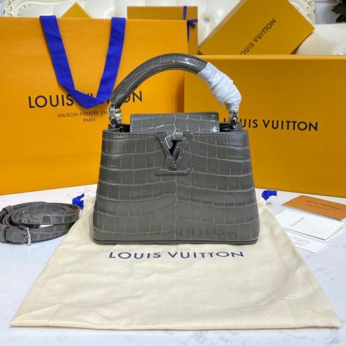 Louis Vuitton piel cocodrilo CAPUCINES MINI M81190 gris oscuro