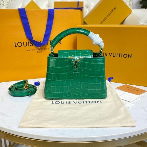 Louis Vuitton piel cocodrilo CAPUCINES MINI M81190 verde