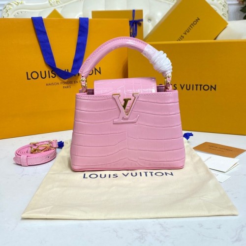 Louis Vuitton piel cocodrilo CAPUCINES MINI M81190 rosa