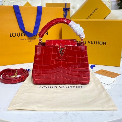 Louis Vuitton piel cocodrilo CAPUCINES MINI M81190 rojo